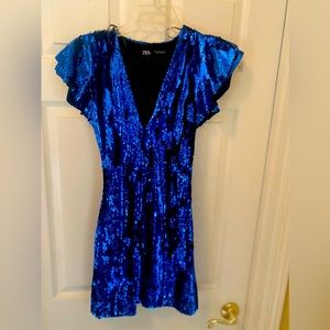 Blue sparkly Zara dress
